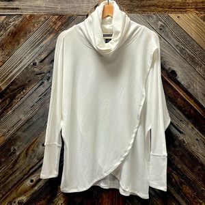 CHELSEA & THEODORE Cowl Neck Long Sleeve Wrap